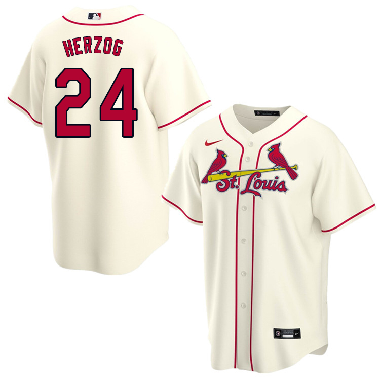 Nike Men #24 Whitey Herzog St.Louis Cardinals Baseball Jerseys Sale-Cream